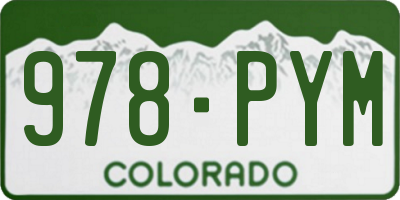 CO license plate 978PYM