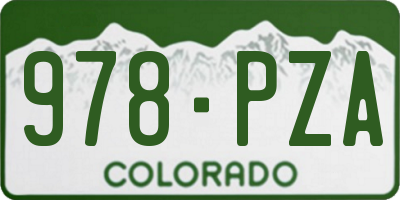 CO license plate 978PZA