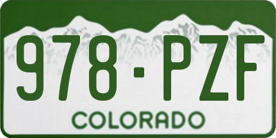 CO license plate 978PZF