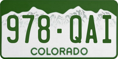CO license plate 978QAI