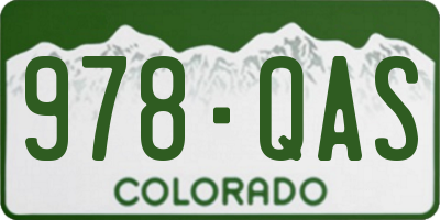 CO license plate 978QAS
