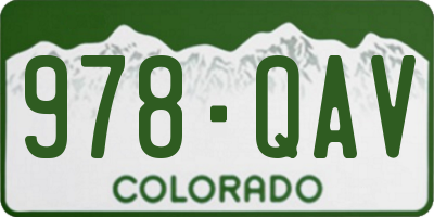 CO license plate 978QAV