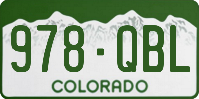 CO license plate 978QBL