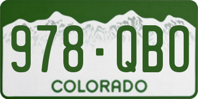 CO license plate 978QBO