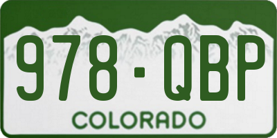 CO license plate 978QBP