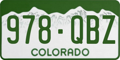CO license plate 978QBZ