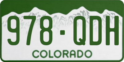 CO license plate 978QDH