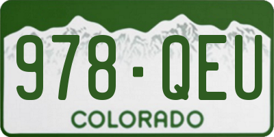 CO license plate 978QEU