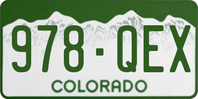 CO license plate 978QEX