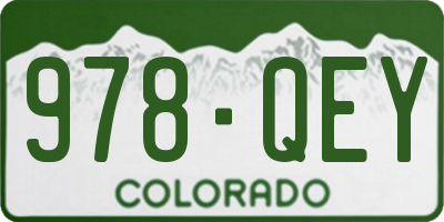 CO license plate 978QEY
