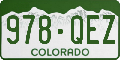 CO license plate 978QEZ