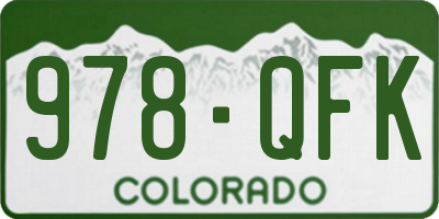 CO license plate 978QFK