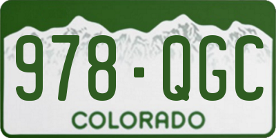 CO license plate 978QGC