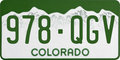 CO license plate 978QGV