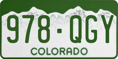 CO license plate 978QGY
