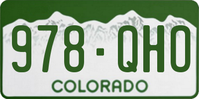 CO license plate 978QHO
