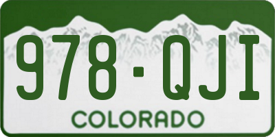 CO license plate 978QJI