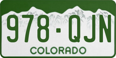 CO license plate 978QJN