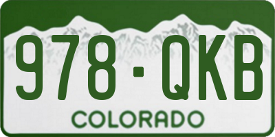 CO license plate 978QKB
