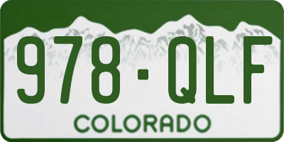 CO license plate 978QLF