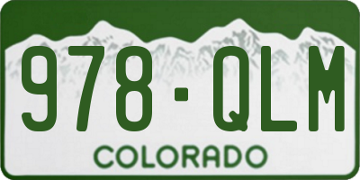 CO license plate 978QLM