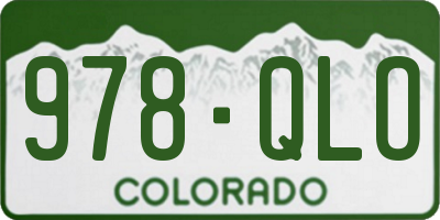 CO license plate 978QLO