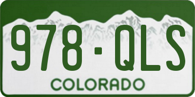 CO license plate 978QLS