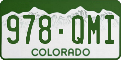 CO license plate 978QMI