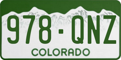 CO license plate 978QNZ