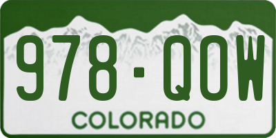 CO license plate 978QOW