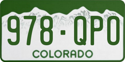 CO license plate 978QPO