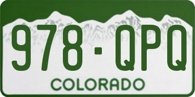 CO license plate 978QPQ