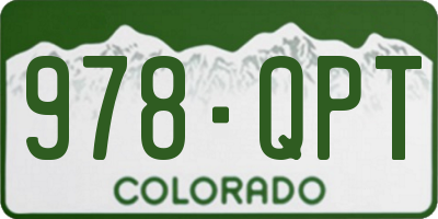 CO license plate 978QPT