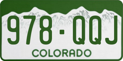 CO license plate 978QQJ