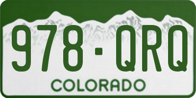 CO license plate 978QRQ