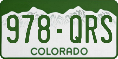 CO license plate 978QRS
