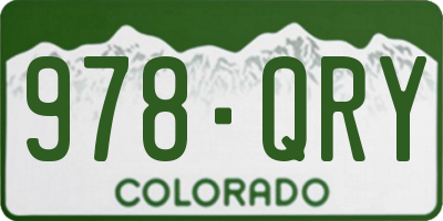 CO license plate 978QRY