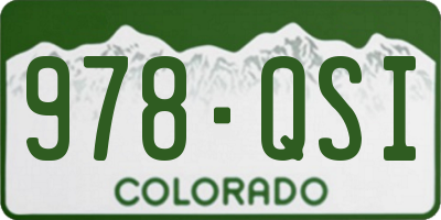 CO license plate 978QSI