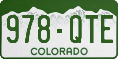 CO license plate 978QTE