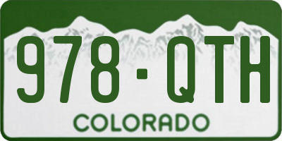 CO license plate 978QTH