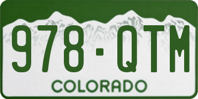 CO license plate 978QTM