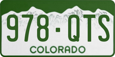 CO license plate 978QTS