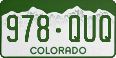 CO license plate 978QUQ