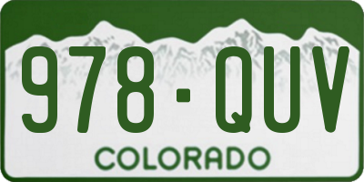 CO license plate 978QUV