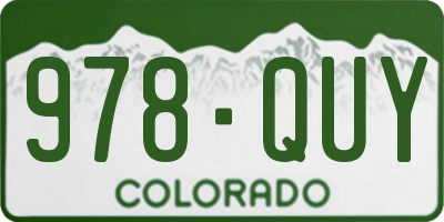 CO license plate 978QUY