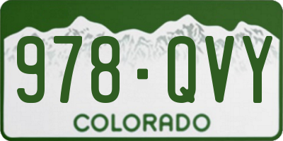 CO license plate 978QVY