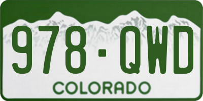 CO license plate 978QWD
