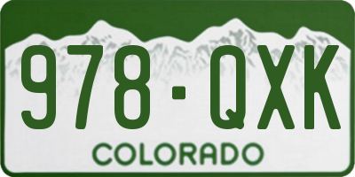 CO license plate 978QXK