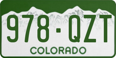 CO license plate 978QZT