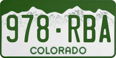 CO license plate 978RBA